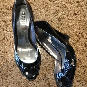 Guess black wedges